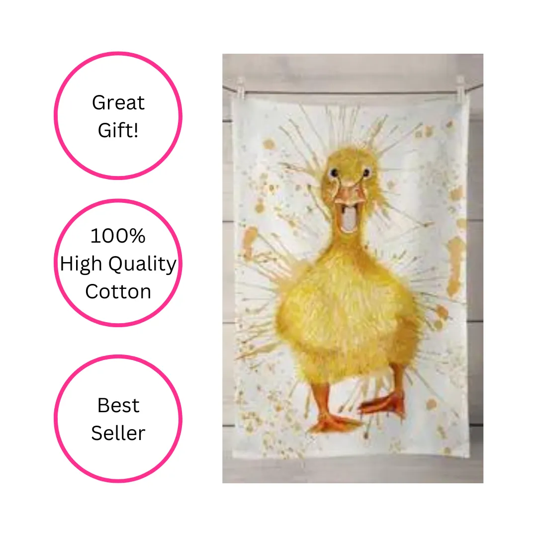 100% COTTON YELLOW DUCKLING TEA TOWEL