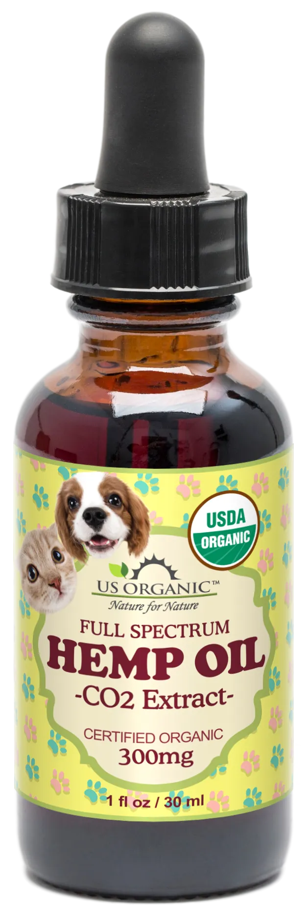 100% Pure Certified USDA Organic - Hemp Oil for Pets, 300 mg
