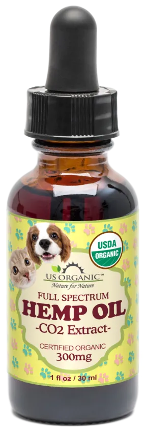 100% Pure Certified USDA Organic - Hemp Oil for Pets, 300 mg