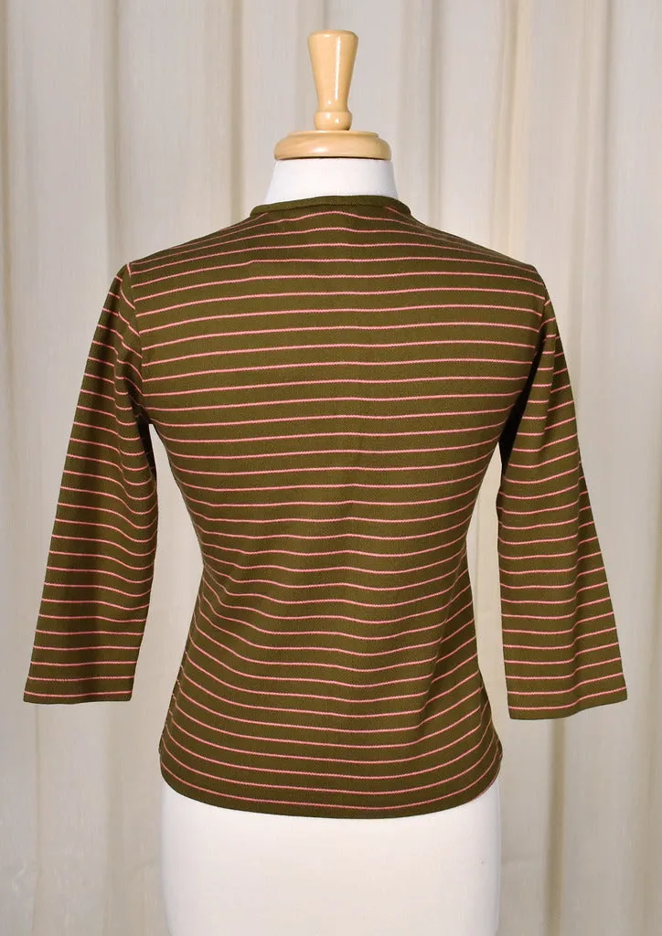 1960s Vintage Striped Henley Shirt