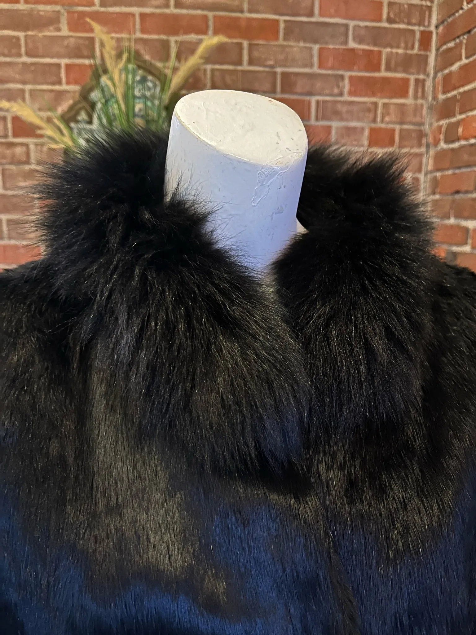 1980s Black Fur Cropped Jacket