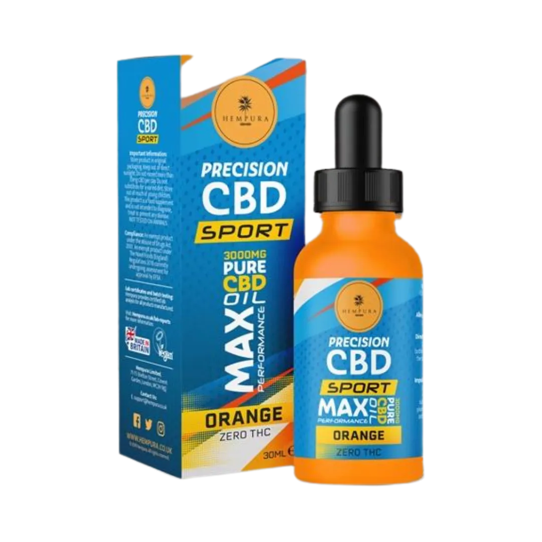 3000mg Hempura Precision CBD Sport – Pure Orange Flavoured CBD Oil | 30ml