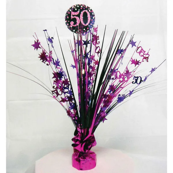 50th Pink Sparkling Celebration Spray Centrepiece