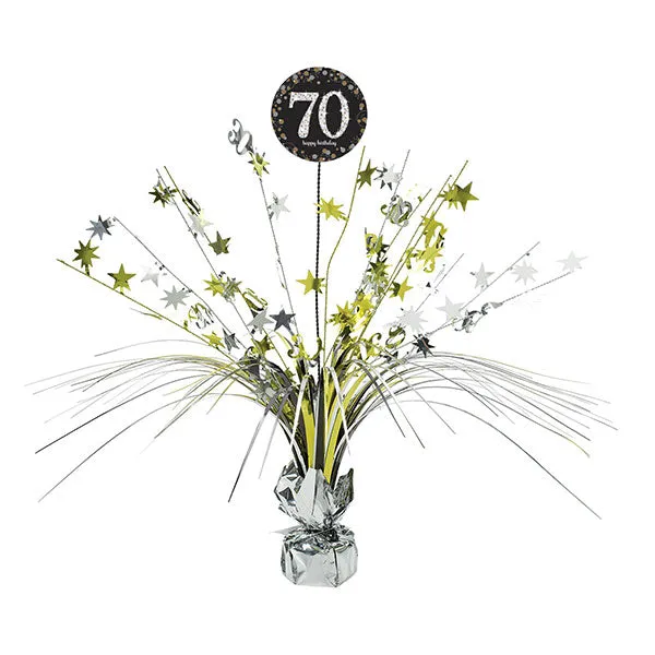 70th Gold Sparkling Celebration Spray Centrepiece