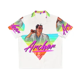 80s Hawaiian Shirt with Archer Vice-Inspired Triangle Design