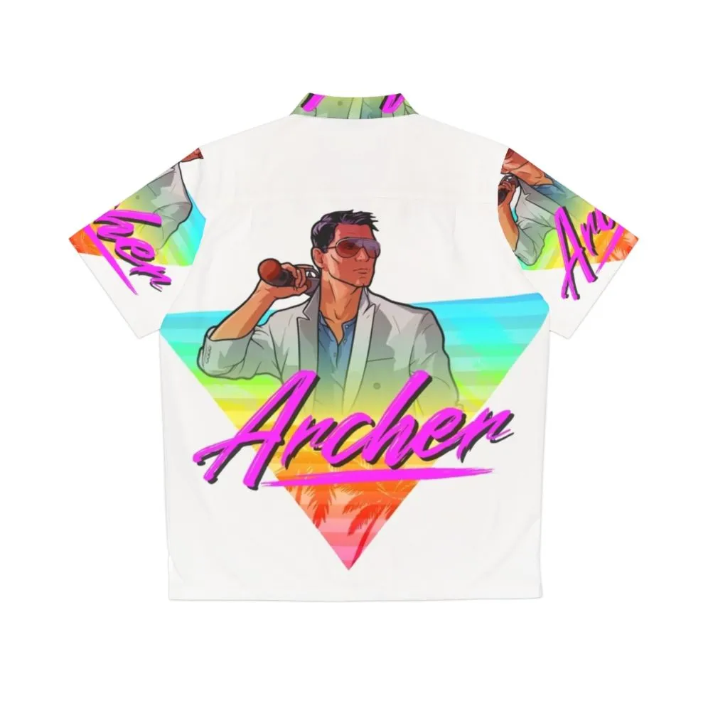 80s Hawaiian Shirt with Archer Vice-Inspired Triangle Design