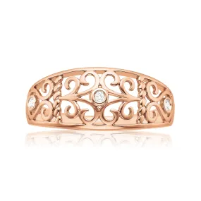 9ct Rose Gold & Diamond Set Celtic Ring