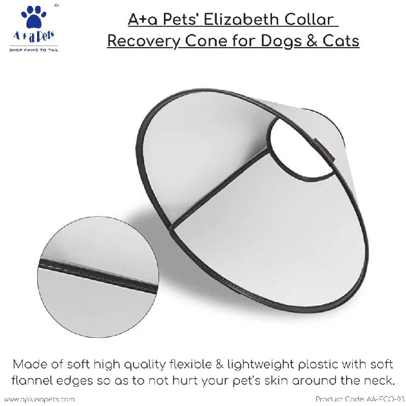 A a Pets' Elizabeth Collar Recovery Cone for Dogs & Cats