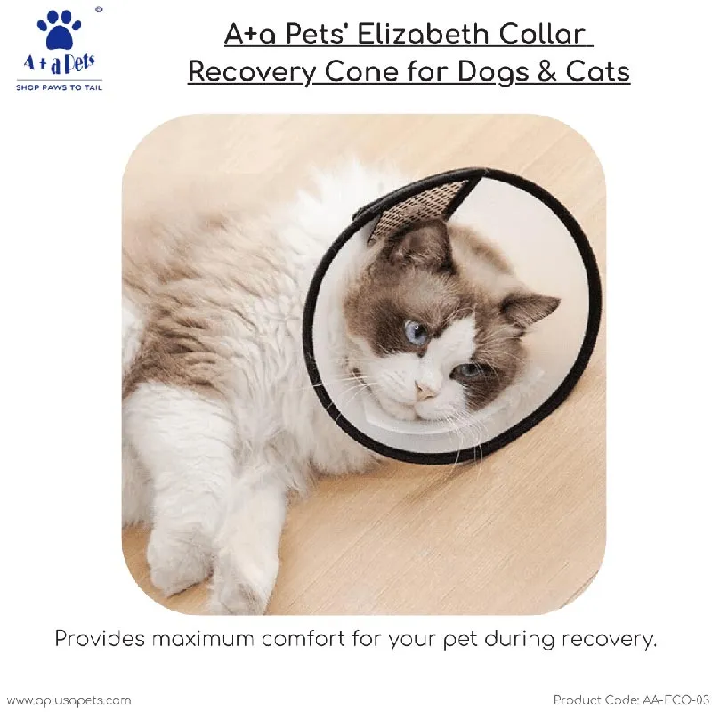 A a Pets' Elizabeth Collar Recovery Cone for Dogs & Cats