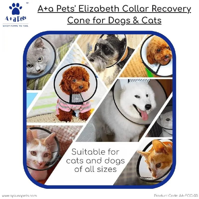 A a Pets' Elizabeth Collar Recovery Cone for Dogs & Cats