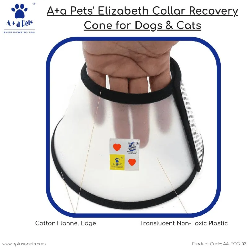 A a Pets' Elizabeth Collar Recovery Cone for Dogs & Cats