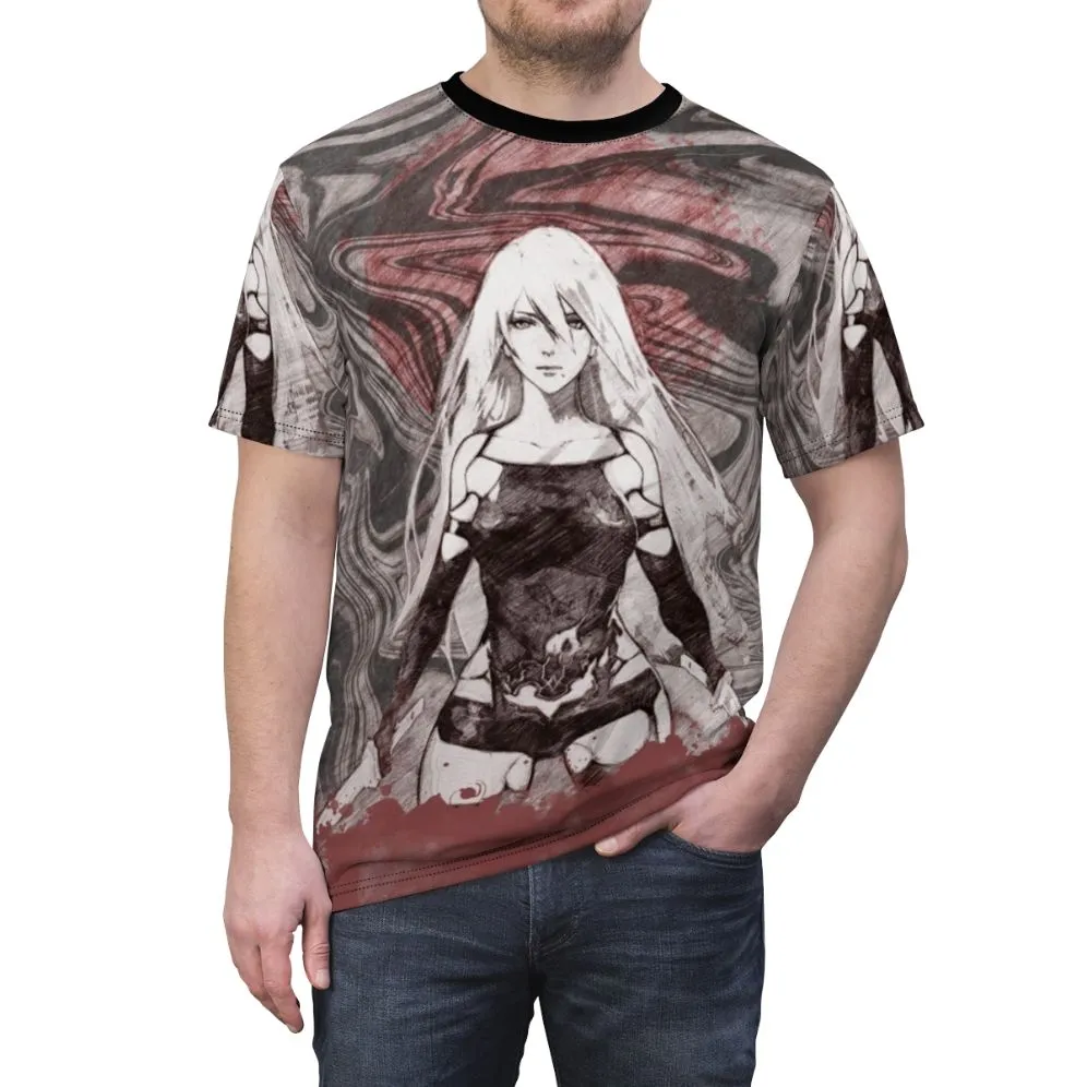 Abstract Digital Art Fantasy T-Shirt: Nier Automata Inspired