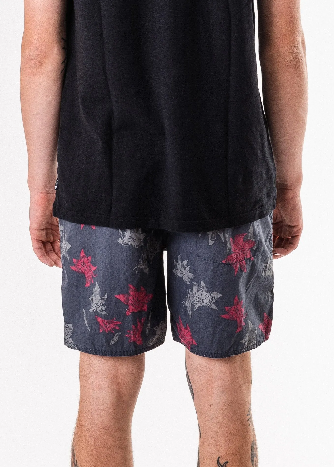 Afends Mens Baywatch Aloha Warp - Elastic Waist Boardshort