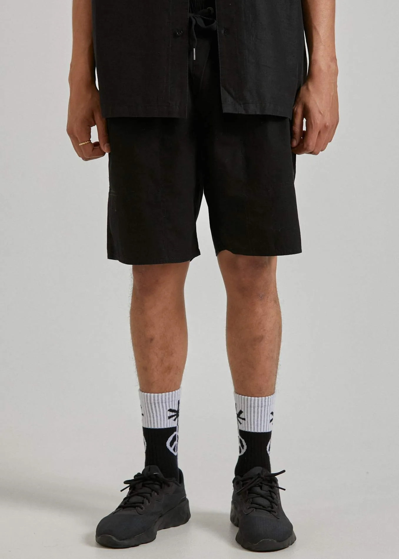 Afends Mens Baywatch Classics - Elastic Waist Boardshort - Black