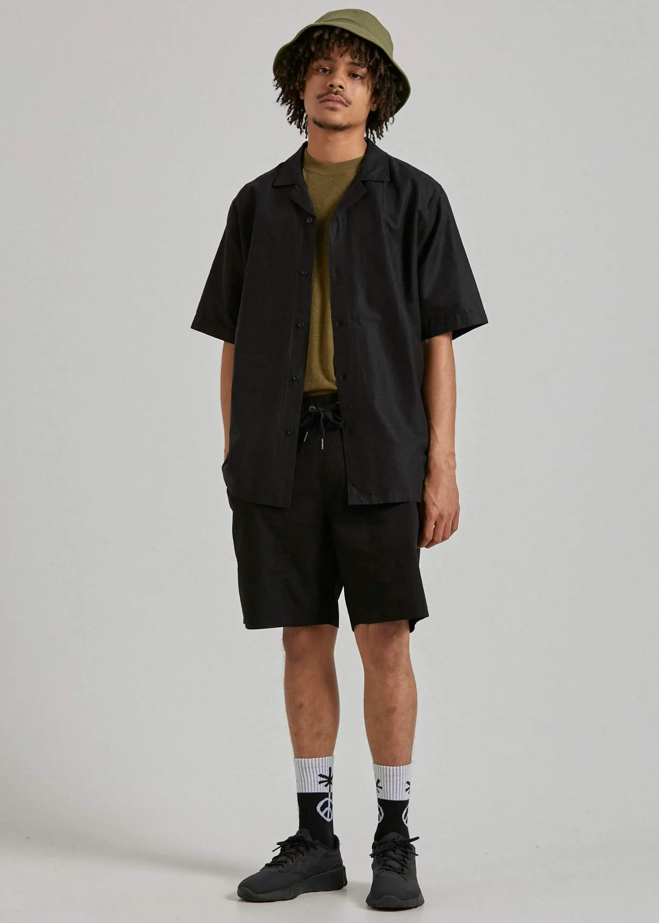 Afends Mens Baywatch Classics - Elastic Waist Boardshort - Black