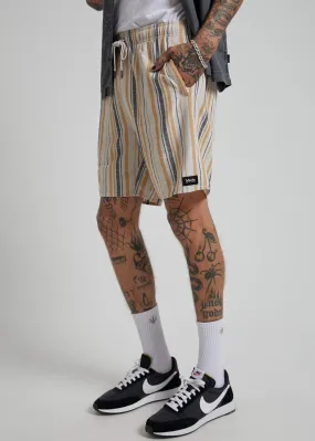 Afends Mens Baywatch Motel - Elastic Waist Boardshort - Moonbeam