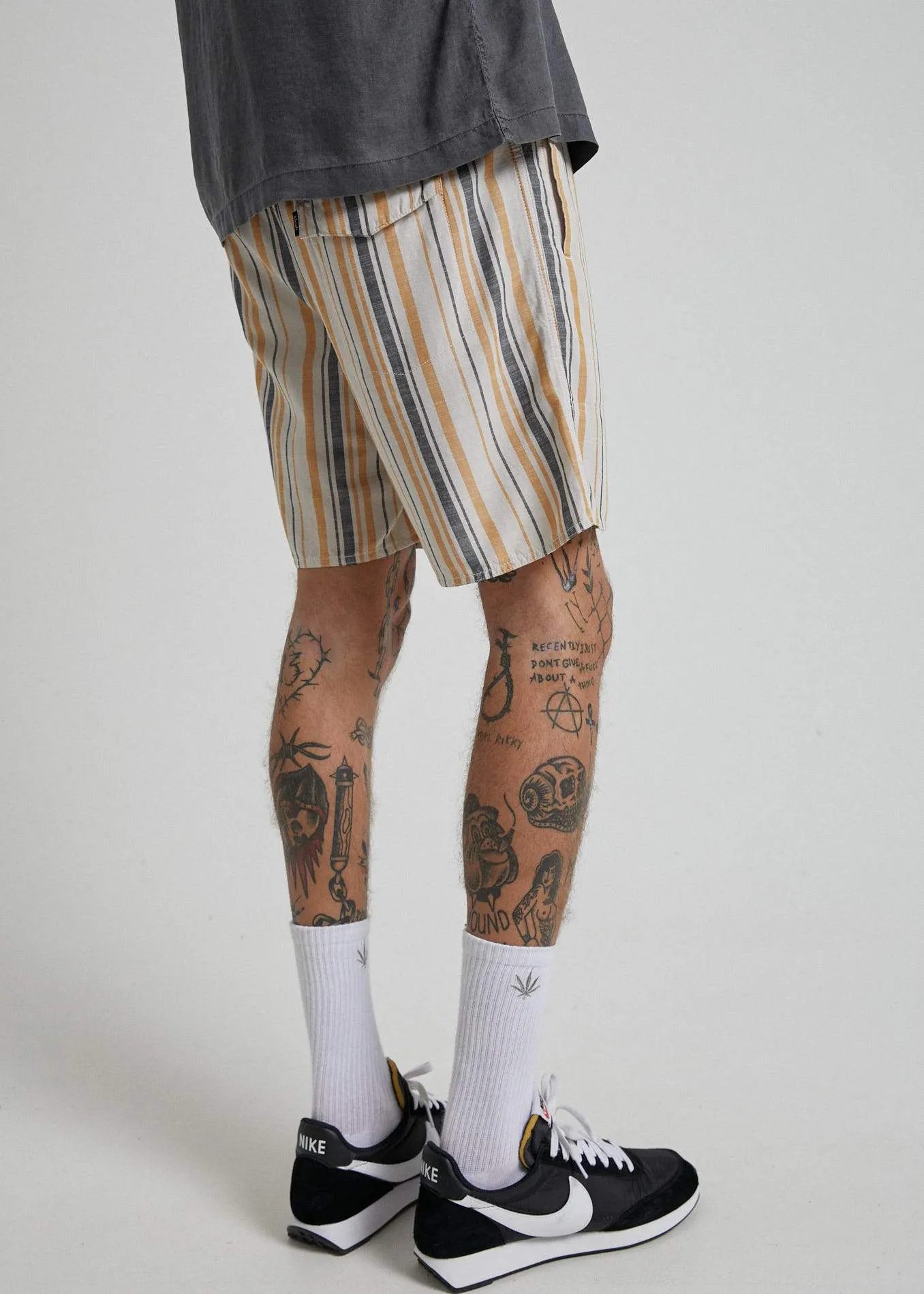 Afends Mens Baywatch Motel - Elastic Waist Boardshort - Moonbeam