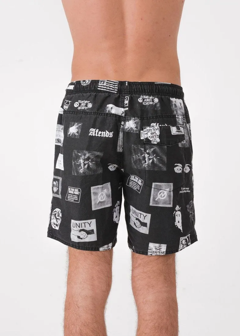 Afends Mens Baywatch Unity - Elastic Waist Boardshort