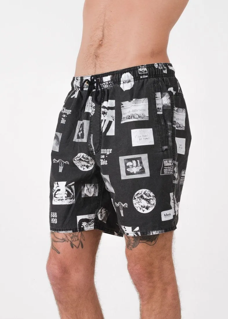 Afends Mens Baywatch Unity - Elastic Waist Boardshort