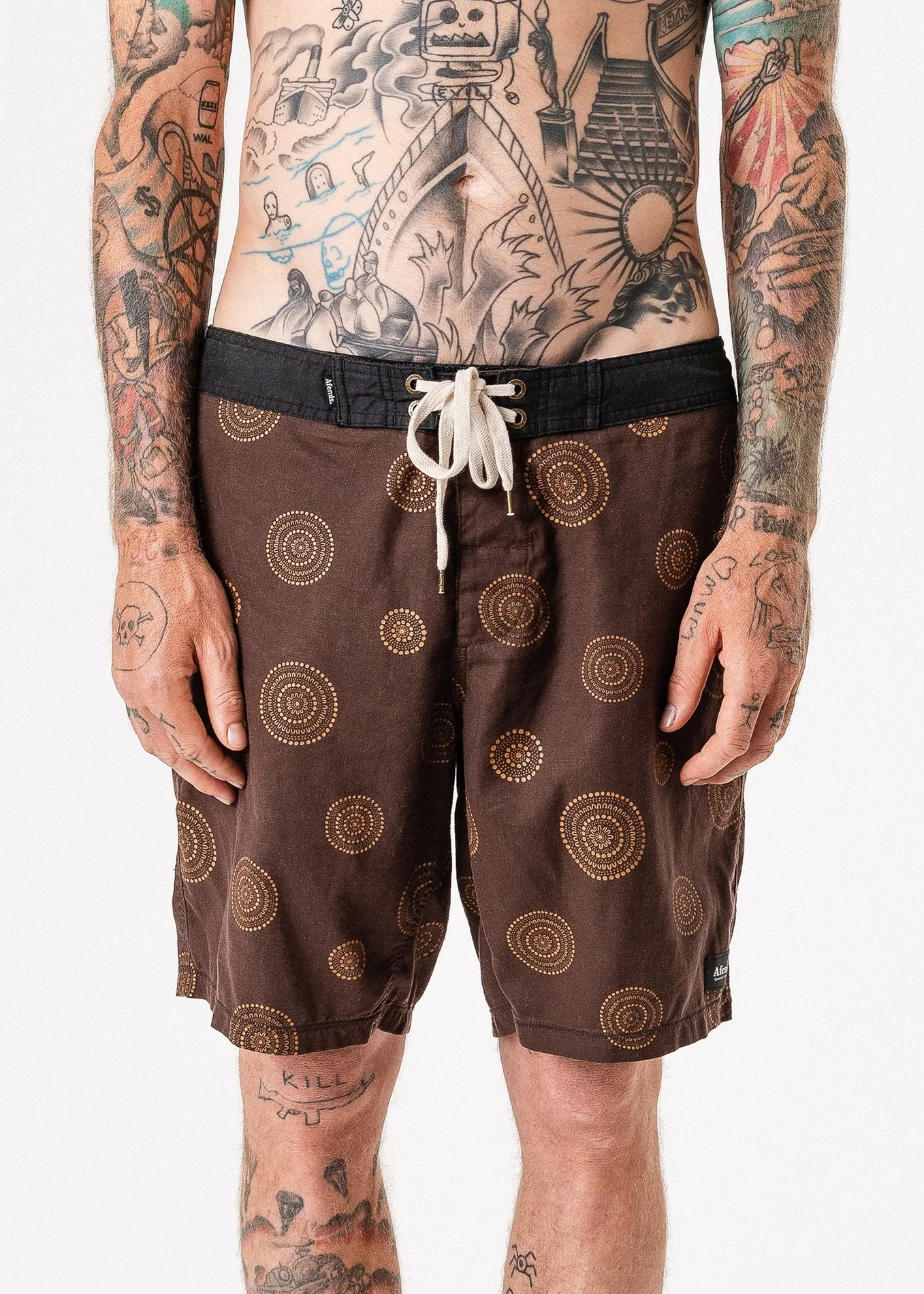 Afends Mens Dreamtime Vol 3 - Hemp Fixed Waist Boardshort