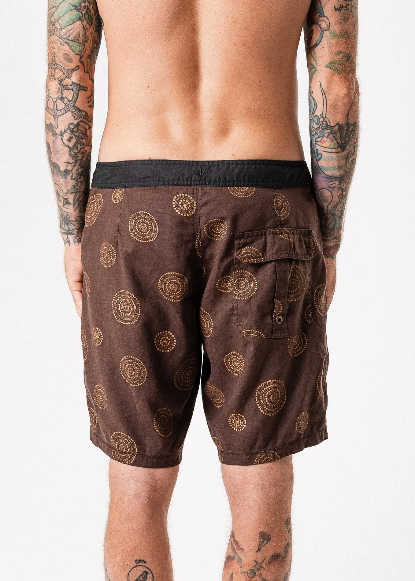Afends Mens Dreamtime Vol 3 - Hemp Fixed Waist Boardshort