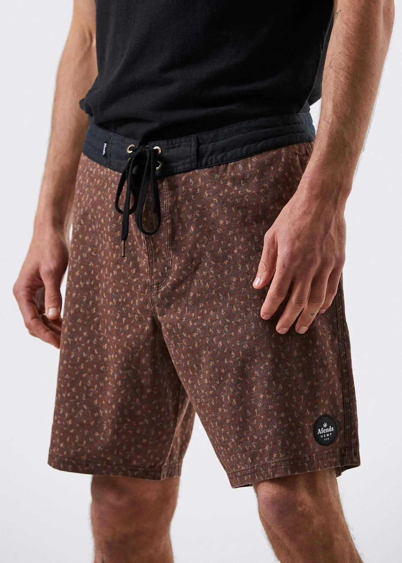 Afends Mens Gangsters Paradise - Hemp Fixed Waist Boardshort