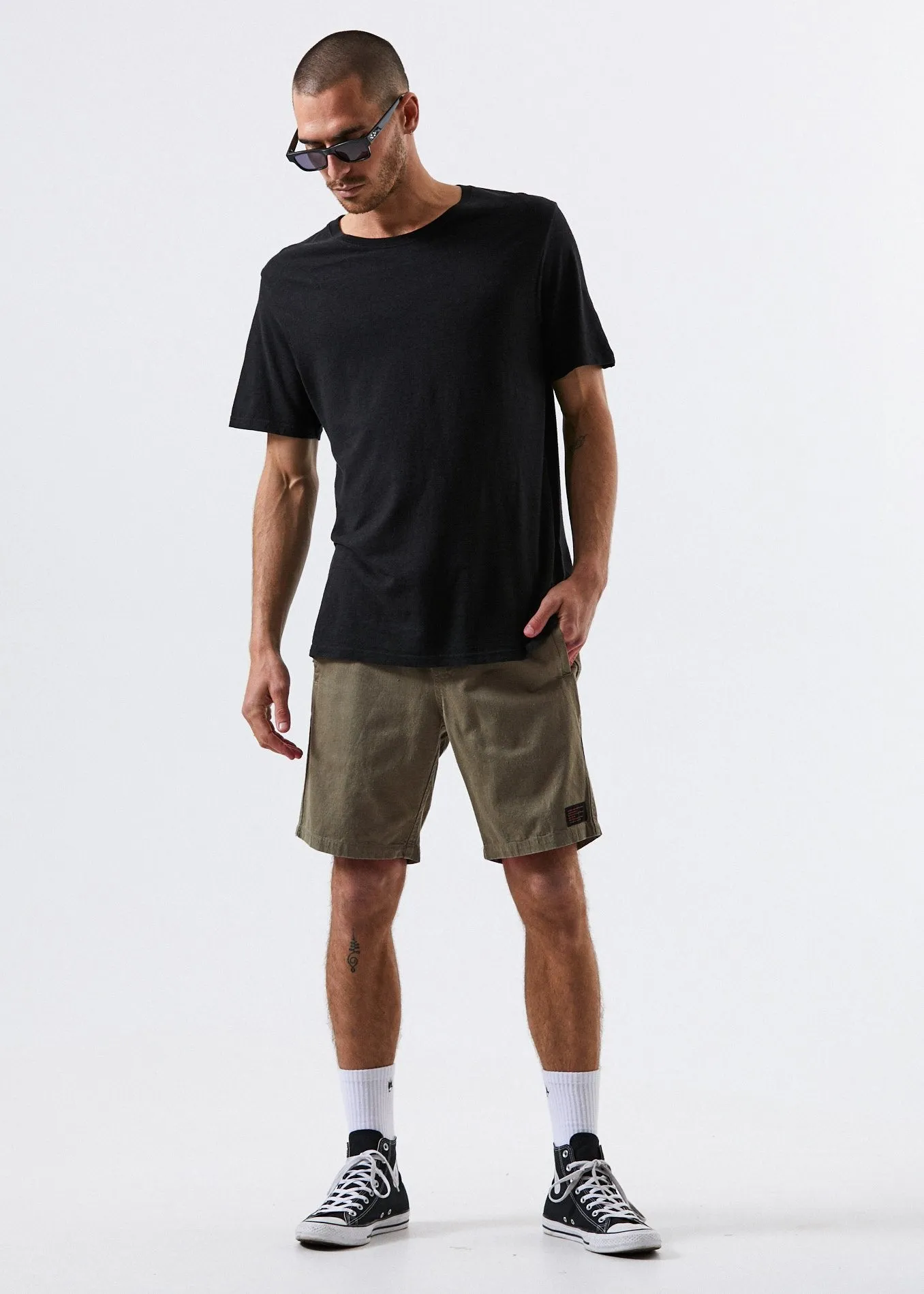 Afends Mens Hemp Dendys 1.0 - Hemp Elastic Waist Walkshort