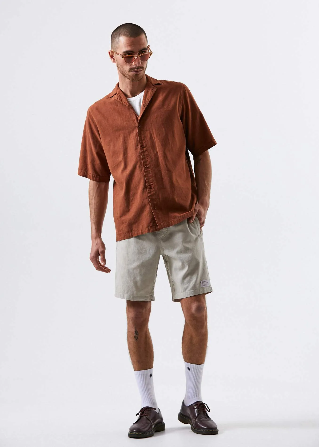 Afends Mens Hemp Dendys 1.0 - Hemp Elastic Waist Walkshort
