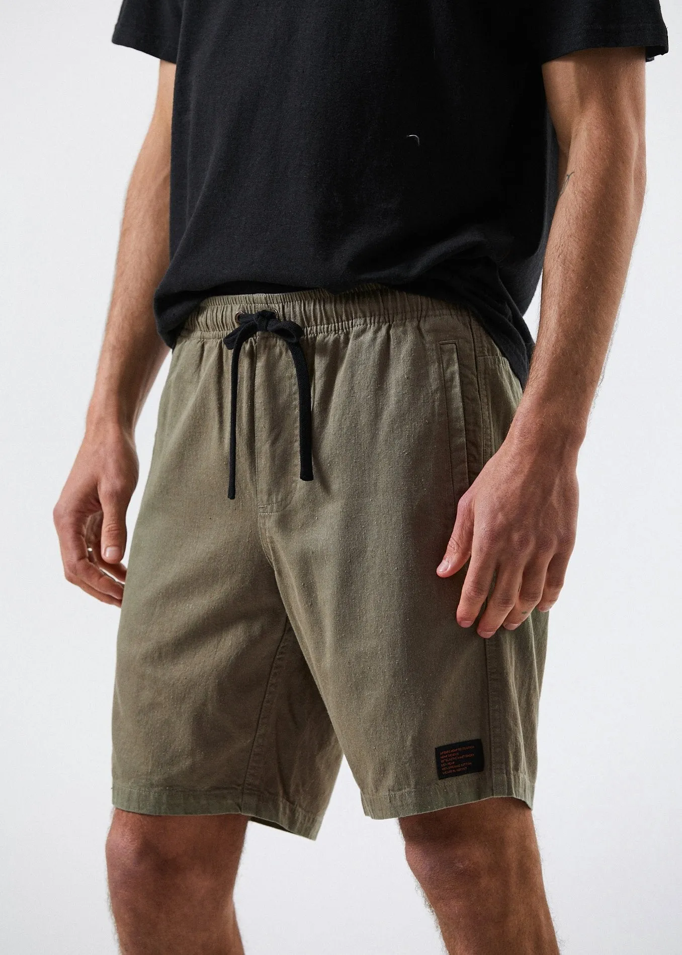 Afends Mens Hemp Dendys 1.0 - Hemp Elastic Waist Walkshort