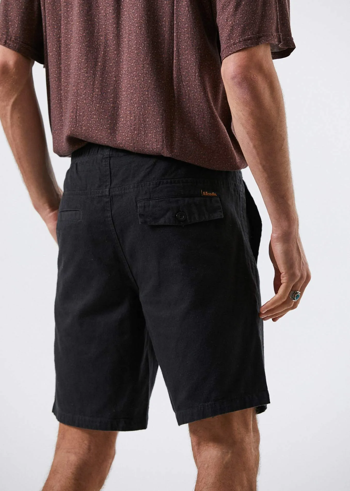 Afends Mens Hemp Dendys 1.0 - Hemp Elastic Waist Walkshort