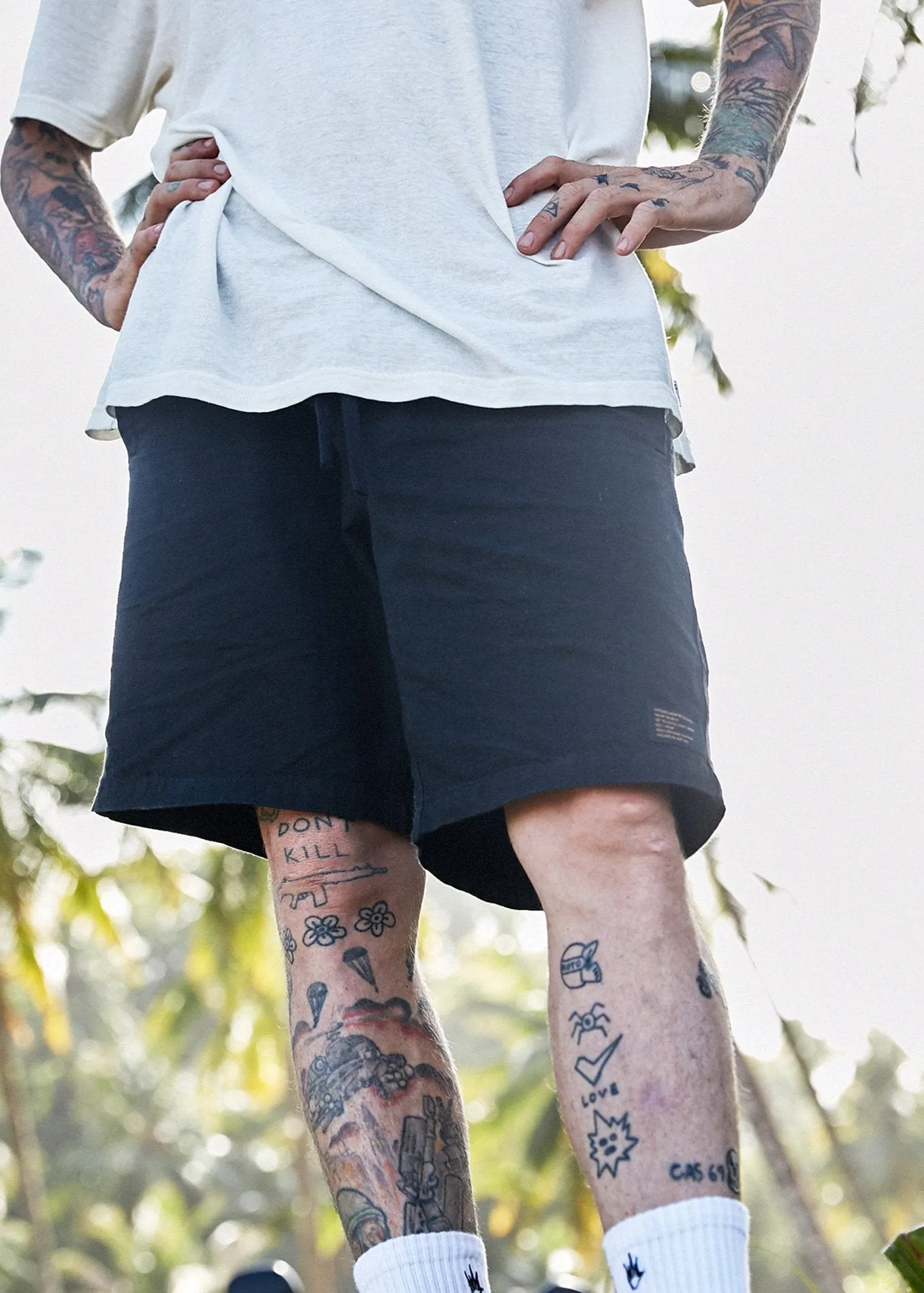 Afends Mens Hemp Dendys 1.0 - Hemp Elastic Waist Walkshort