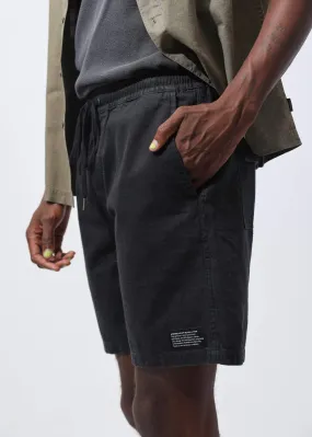 Afends Mens Hemp Dendys 2.0 - Hemp Elastic Waist Walkshort - Black