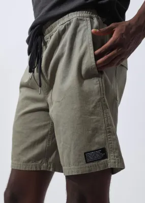 Afends Mens Hemp Dendys 2.0 - Hemp Elastic Waist Walkshort - Burnt Olive