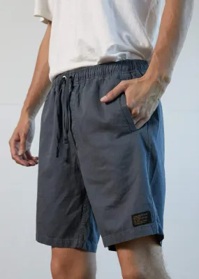 Afends Mens Hemp Dendys - Elastic Waist Walkshort - Slate