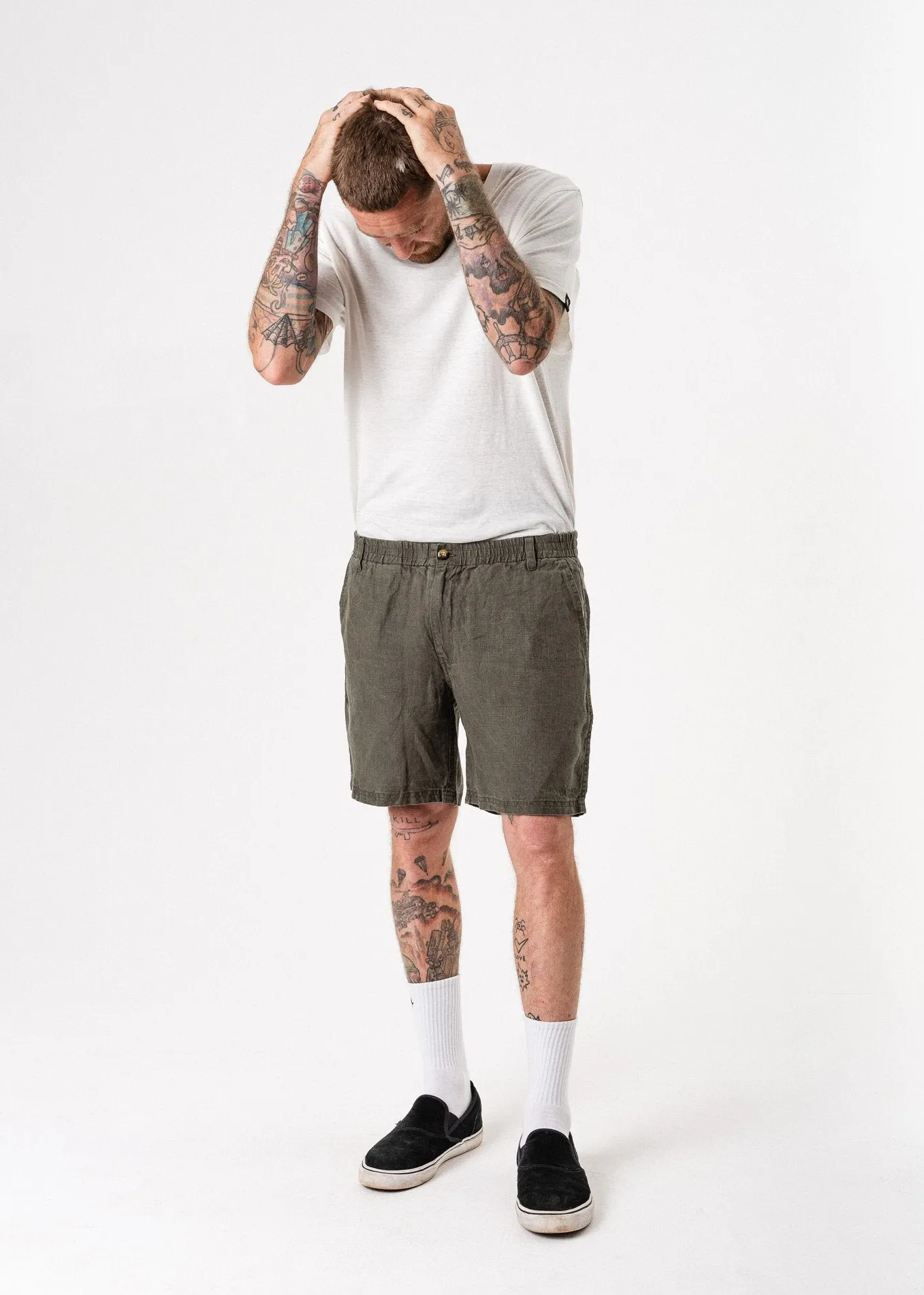 Afends Mens Hemp Naturals 2.0 - Elastic Waist Walkshort