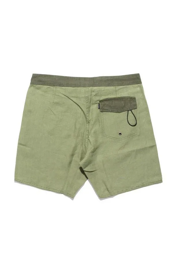 Afends Mens Hemp Trunk 1.0 - Black - Fixed Waist Board Short