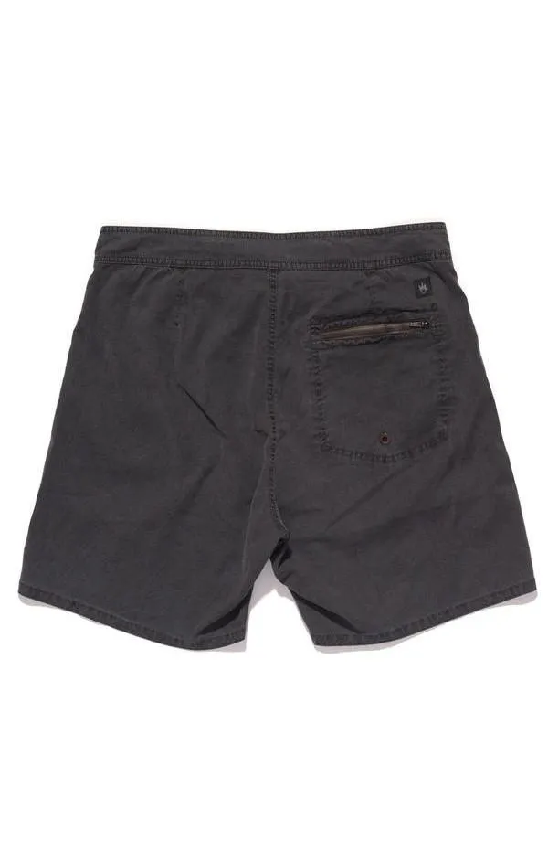 Afends Mens Hemp Trunk 2.0 - Black Oil - Fixed Waist Board Short