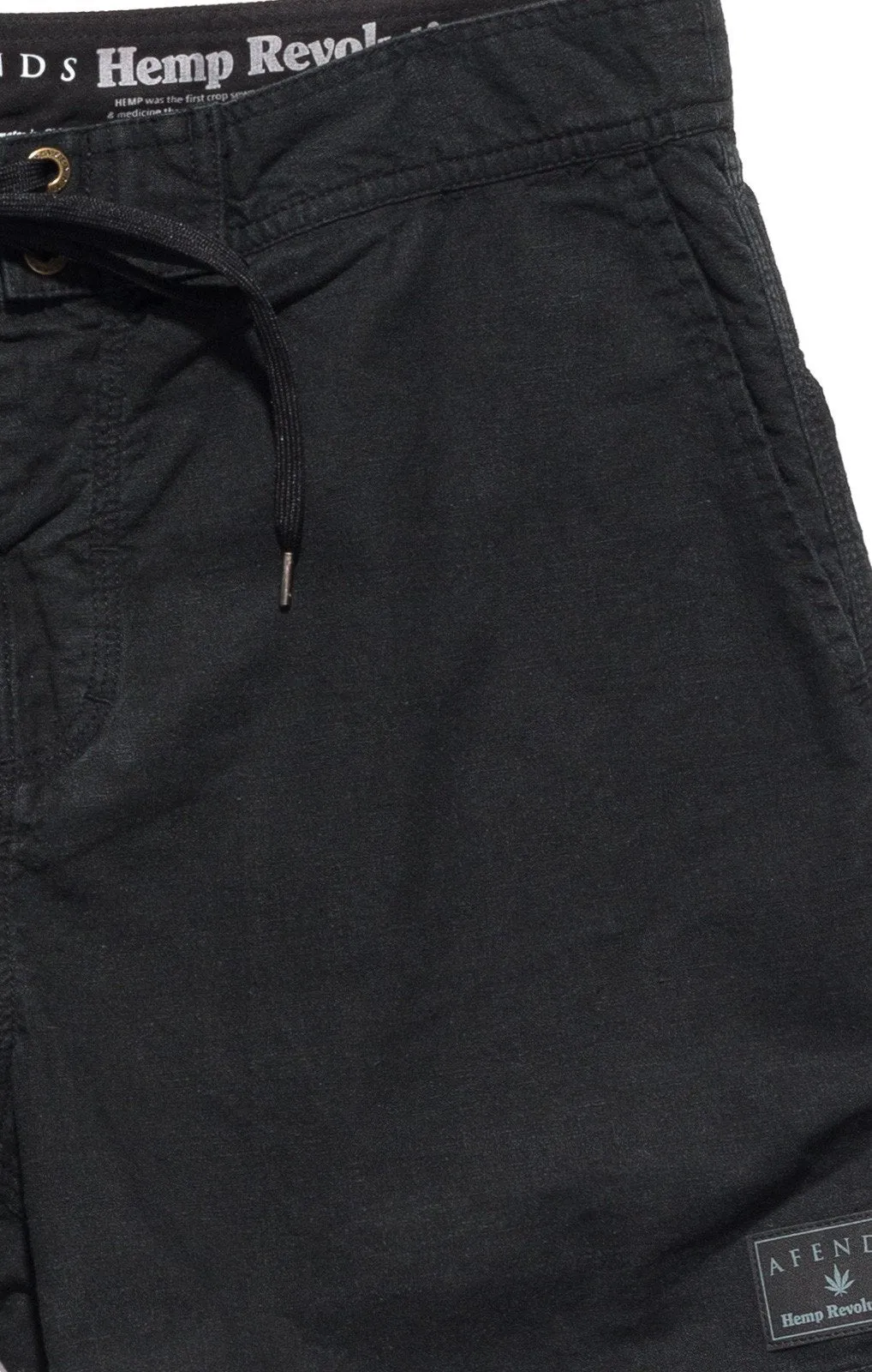 Afends Mens Hemp Trunk Naturals - Fixed Waist Pocket Board Shorts