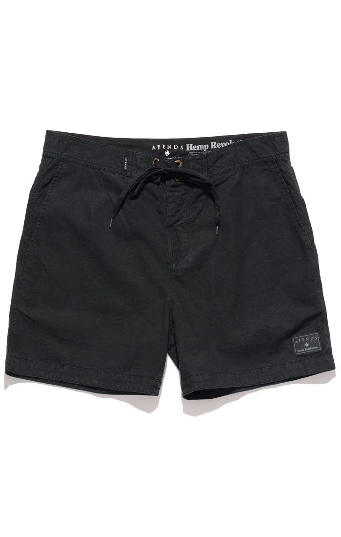 Afends Mens Hemp Trunk Naturals - Fixed Waist Pocket Board Shorts