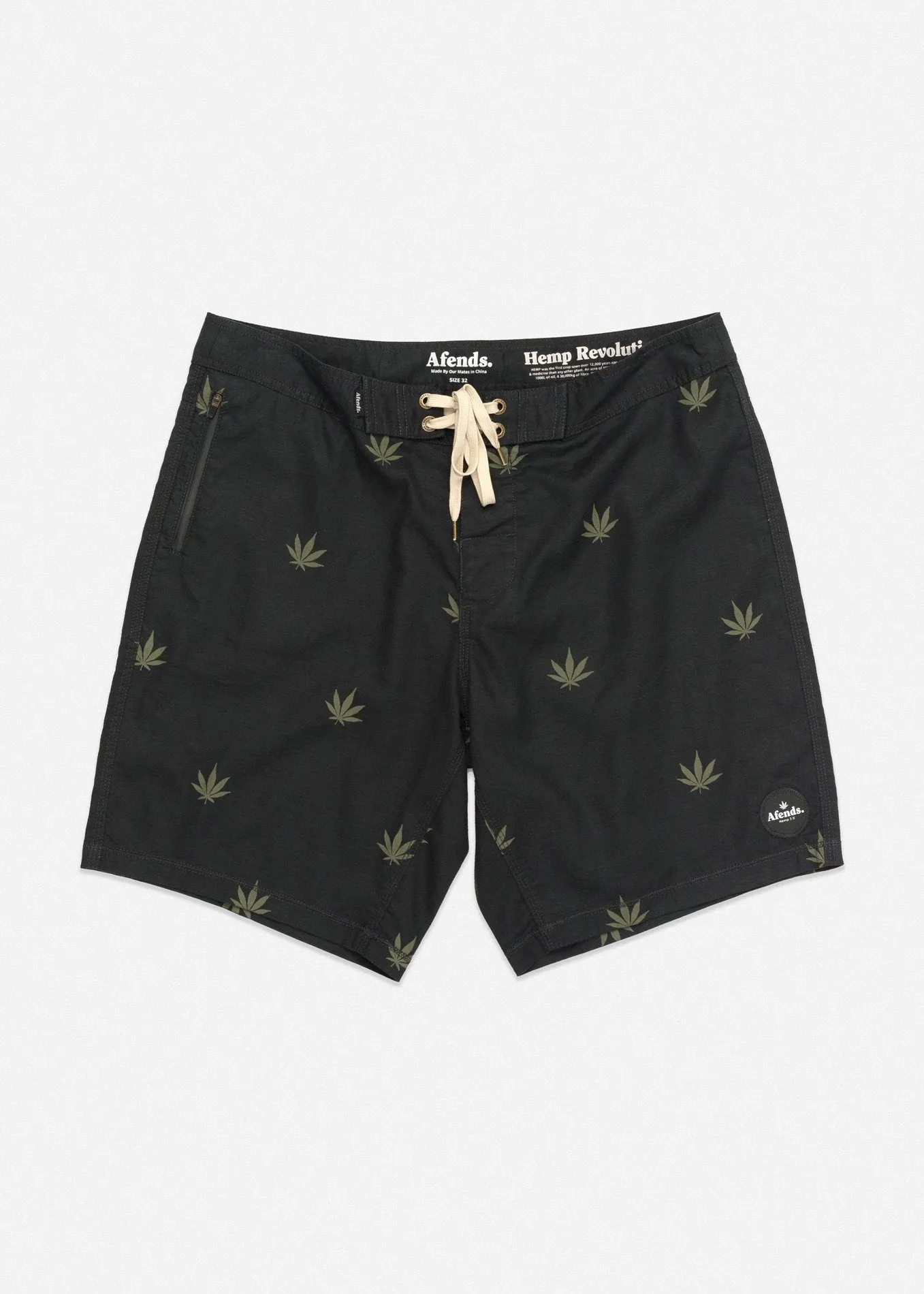 Afends Mens Nimbin - Hemp Fixed Waist Boardshort