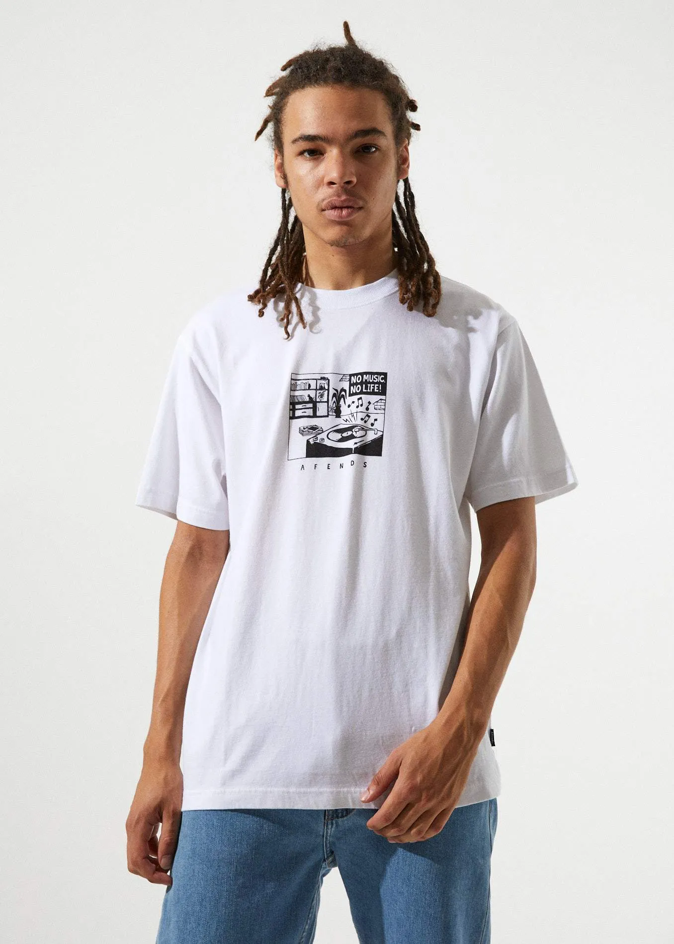 Afends Mens No Music - Retro Fit Tee