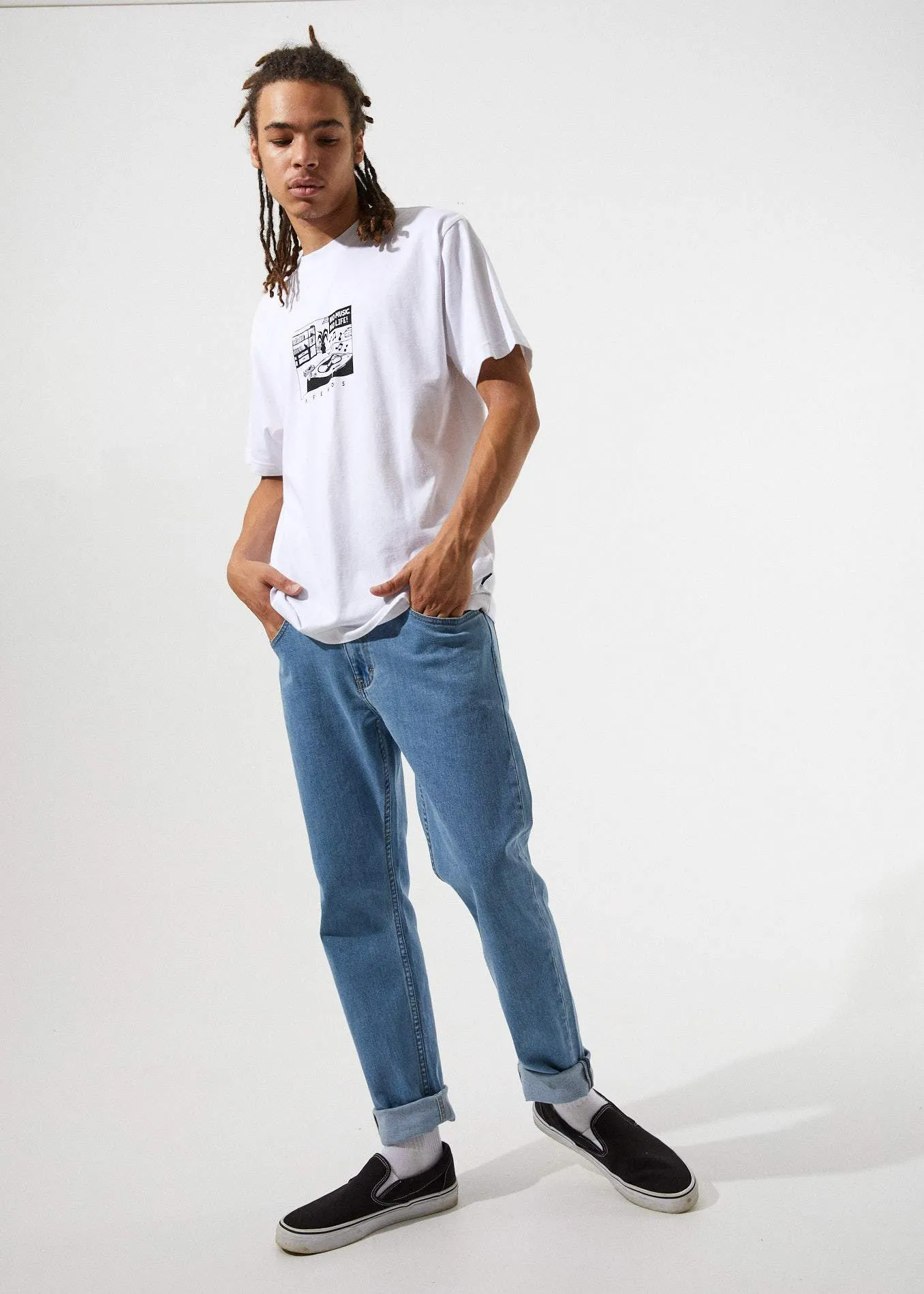 Afends Mens No Music - Retro Fit Tee