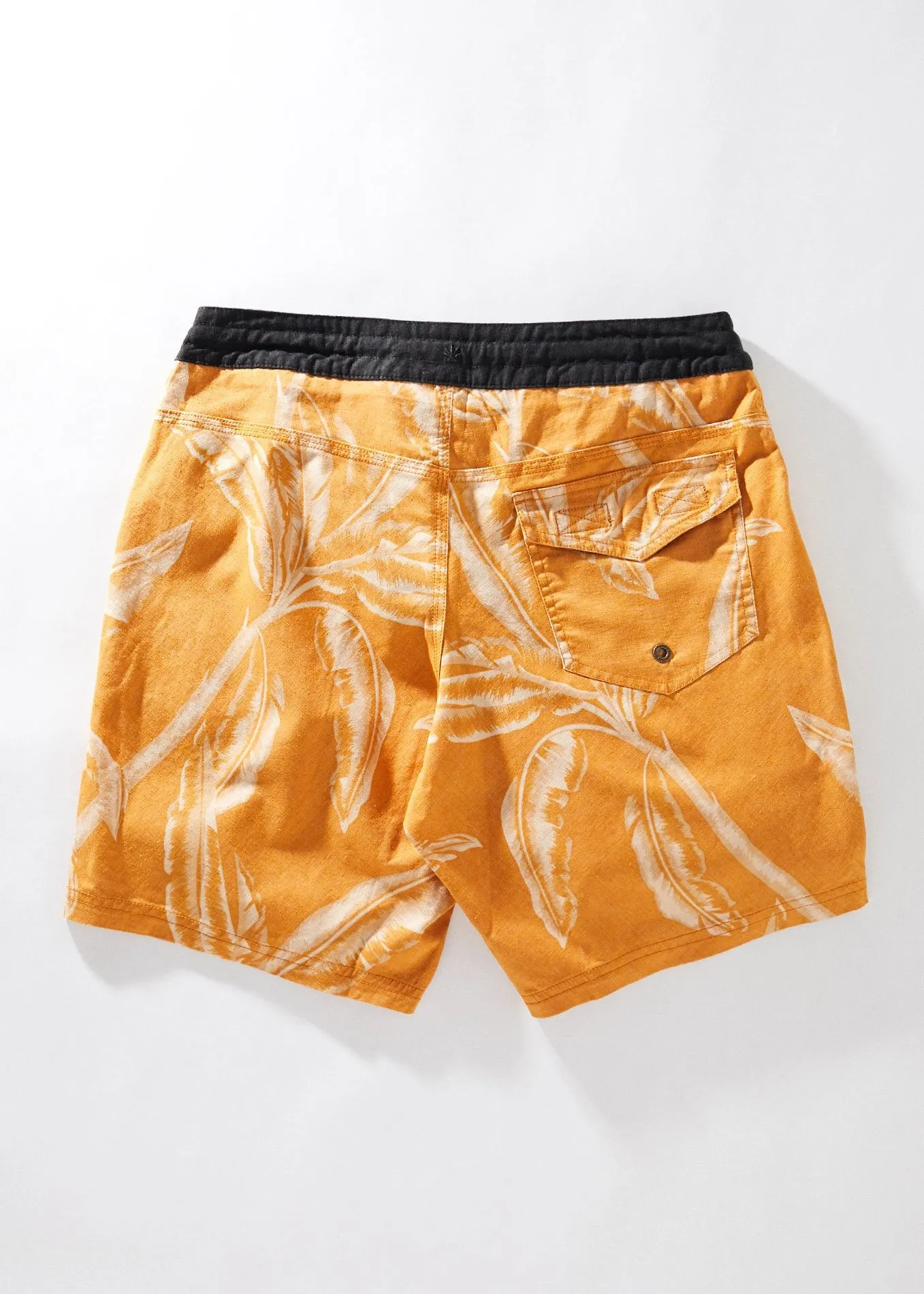 Afends Mens Paradiso - Hemp Fixed Waist Boardshort - Yam
