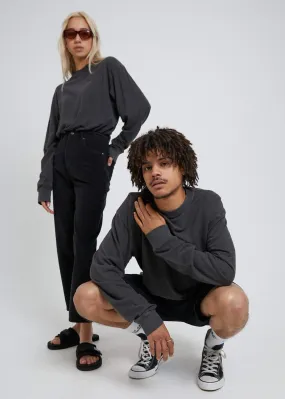 Afends Mens Rolling On - Hemp Retro Fit Long Sleeve Tee - Black