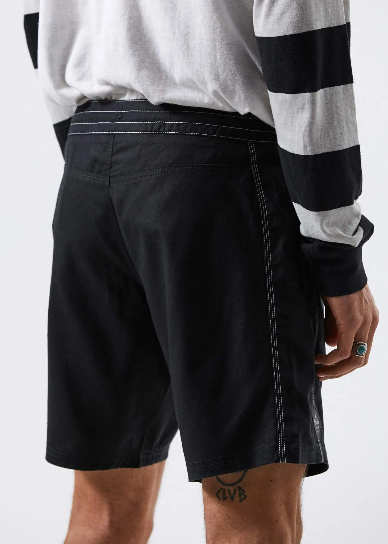 Afends Mens Trashed - Hemp Fixed Waist Boardshort