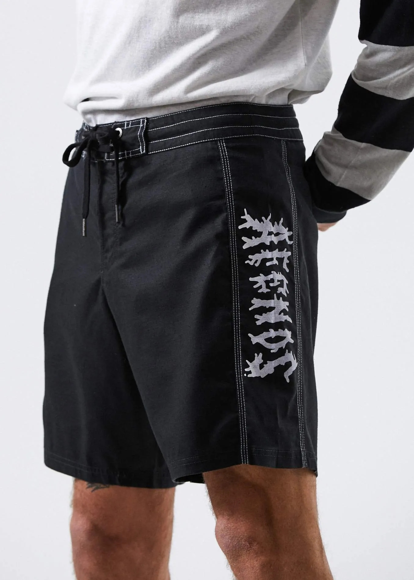 Afends Mens Trashed - Hemp Fixed Waist Boardshort