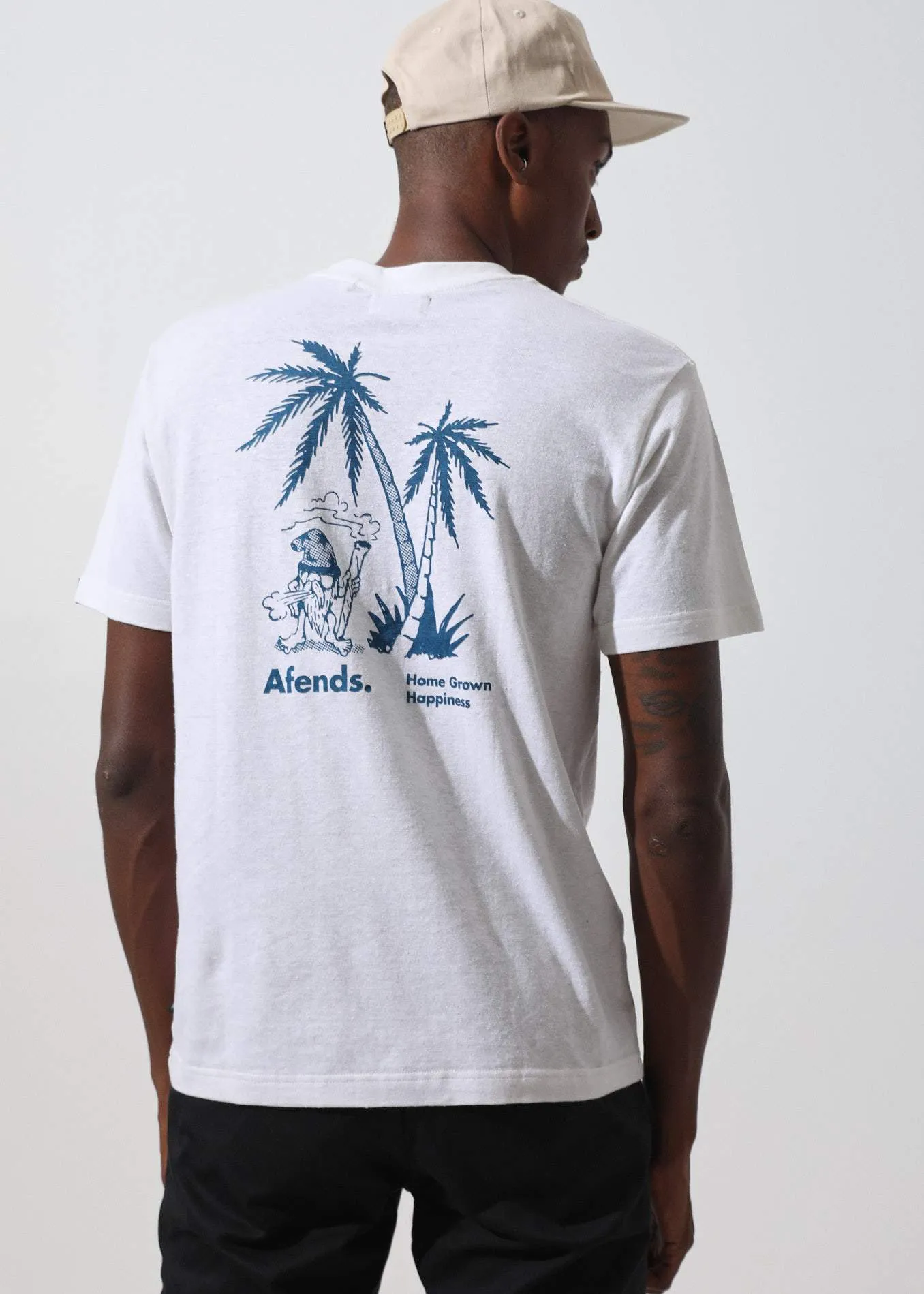 Afends Mens Wizard Lord - Hemp Retro Fit Tee - White