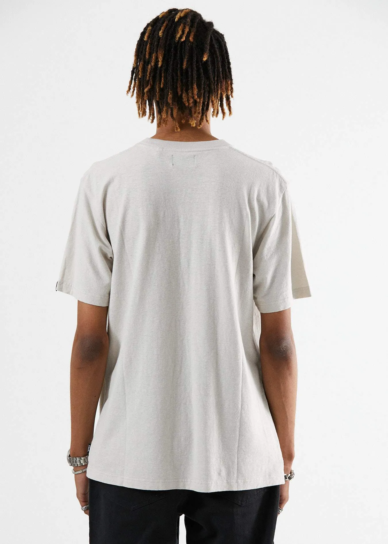 Afends Mens Wizardry - Hemp Retro Fit Tee - Moonbeam