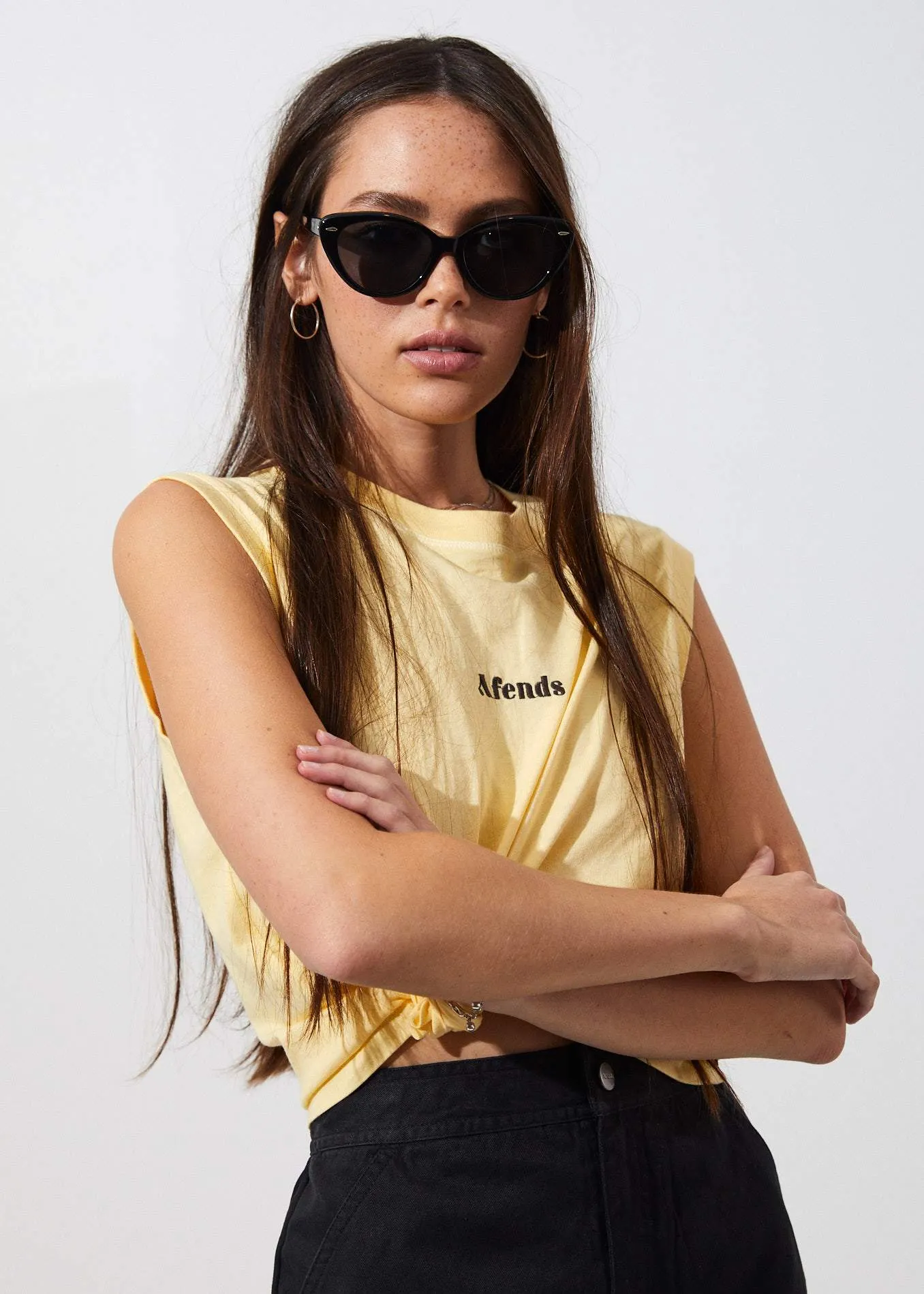 Afends Womens Baby - Retro Bandcut Tee - Sunlight