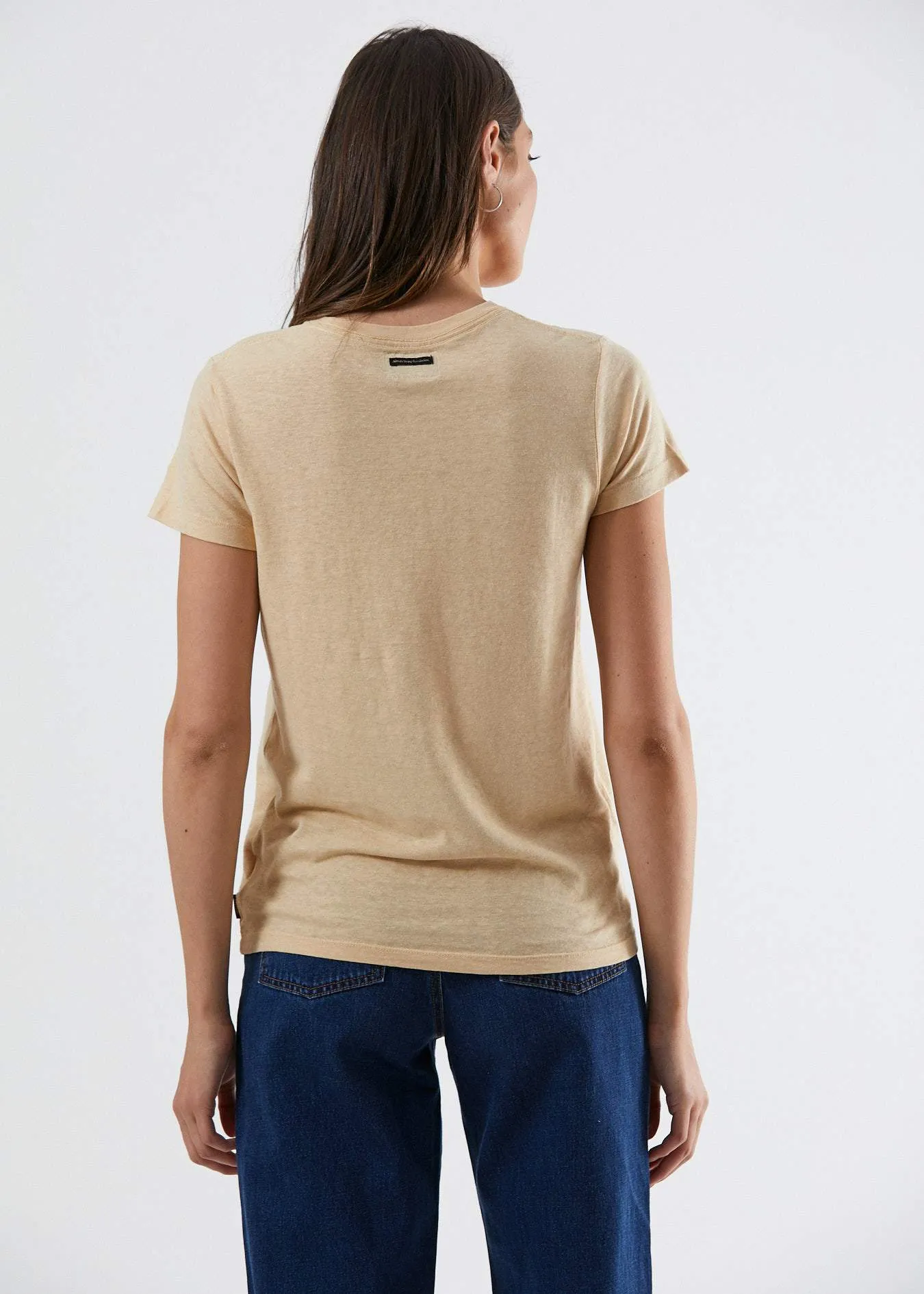Afends Womens Hemp Basics - Standard Fit Tee - Dirty Beige